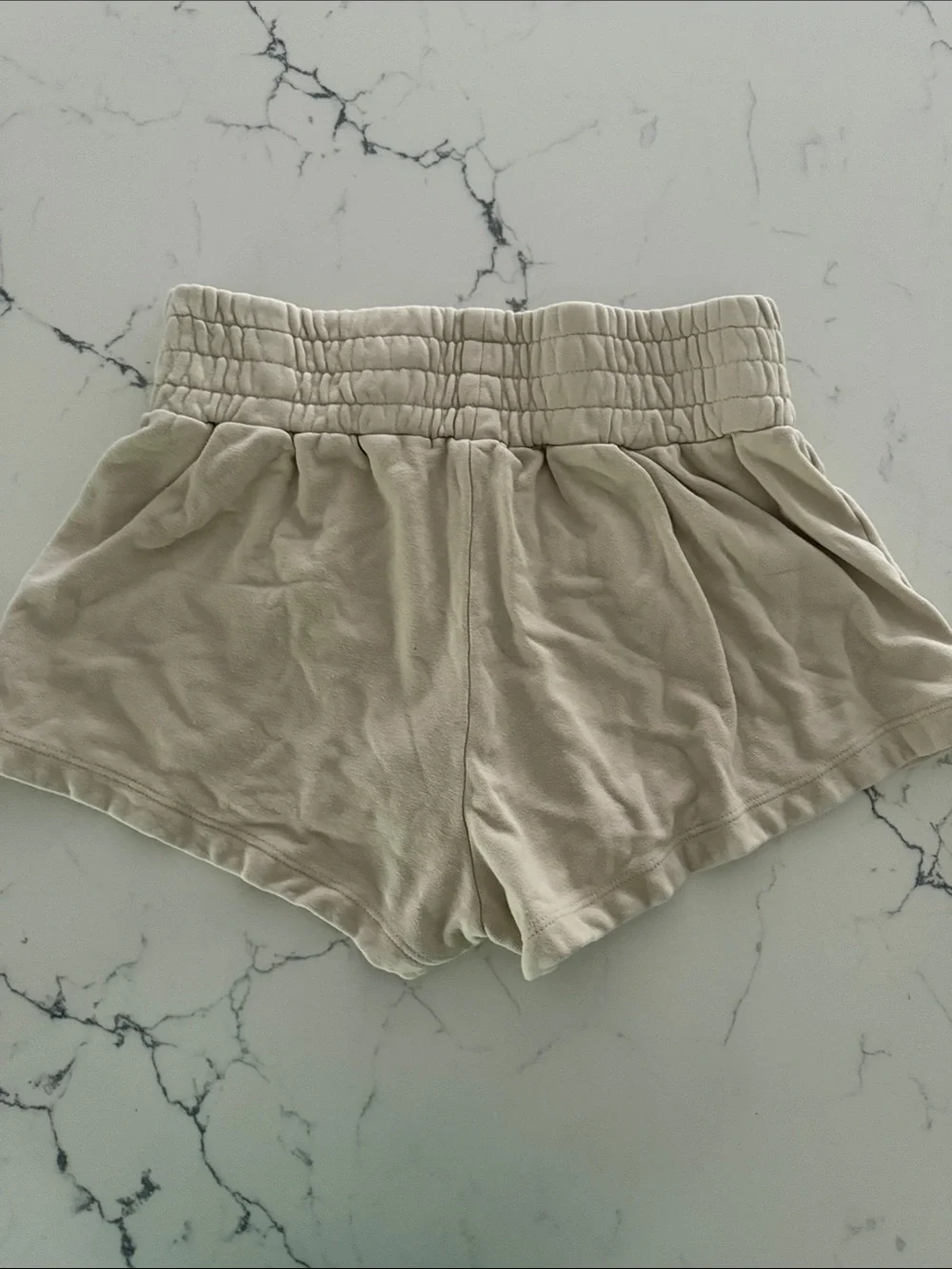 TALENTLESS Women's High-Rise Cream Athletic Lounge Shorts